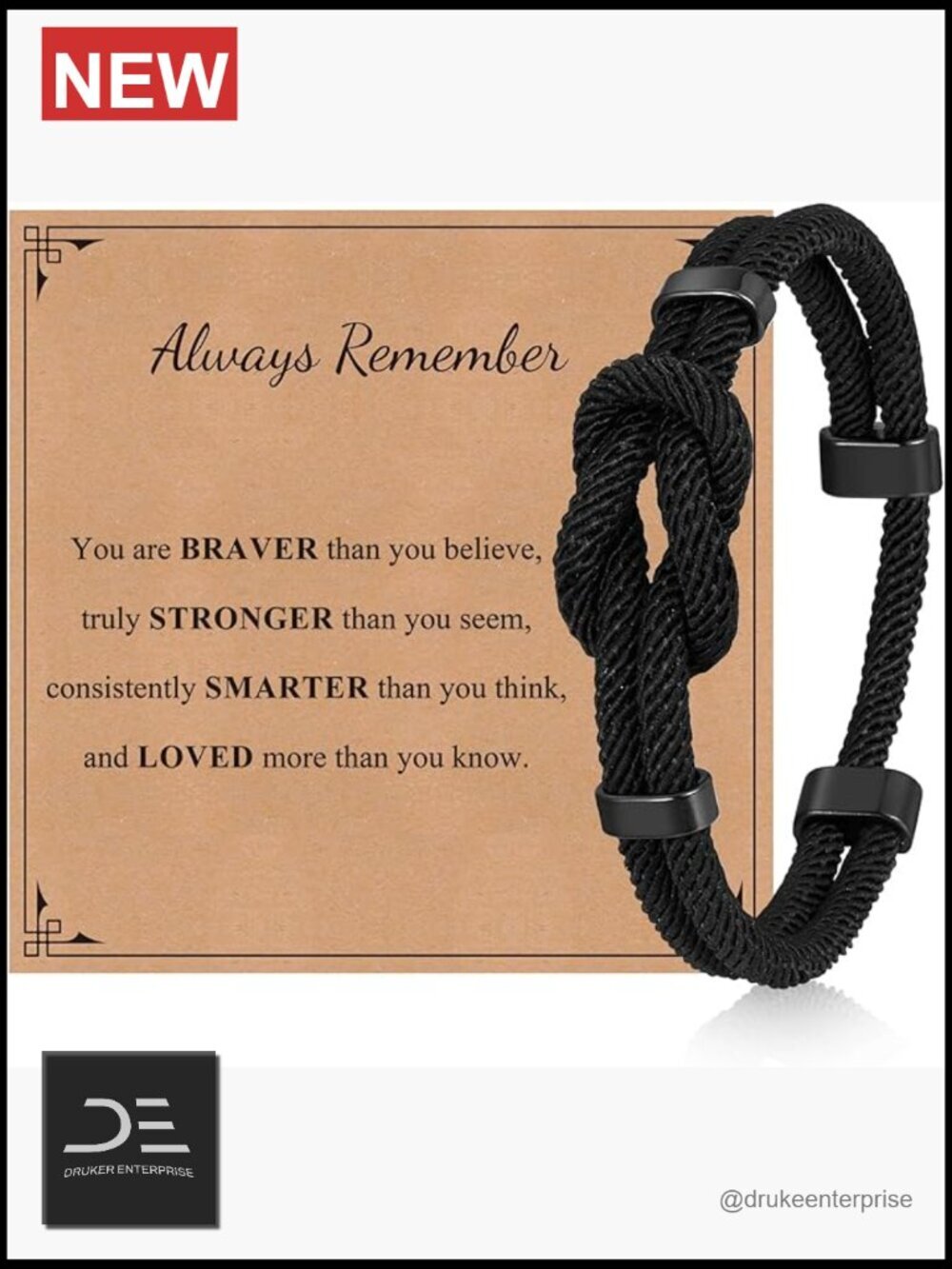 Love Knot Braided Cord Rope Bracelet with Infinity Knot